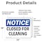 Signmission Closed For Cleaning, 24 in W x Rectangle, Vinyl Decal OS-2PACK-NS-D-1824-L-10673 - alternate 3